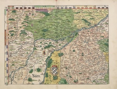 Beierse landkaarten van 1568 (Tafel 14) door Philipp Apian